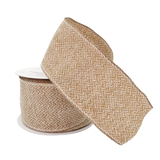 12 Pack: 2.5" x 25ft. Wired Herringbone Ribbon by Celebrate It™ Décor